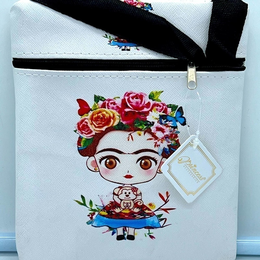NWT PRINCESS Accessories Frida Kahlo white shoulder or crossbody bag - Picture 14 of 16